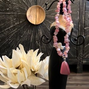 Handmade Artisan necklace made of exotic rock.